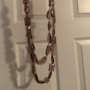 Super long Express smoky quartz crystal necklace